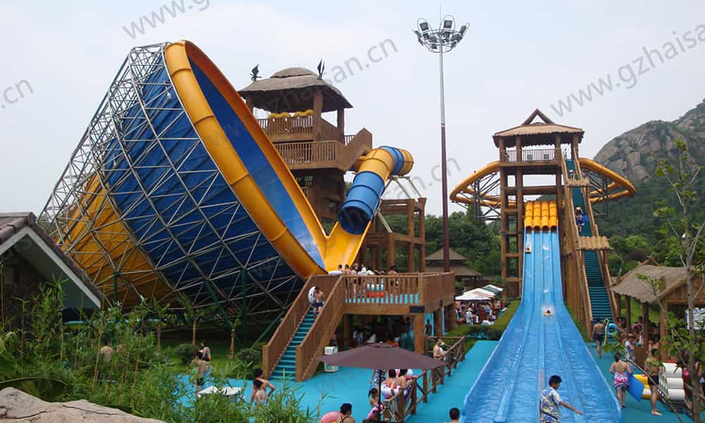 江苏苏州乐园水上世界大喇叭、章鱼滑道